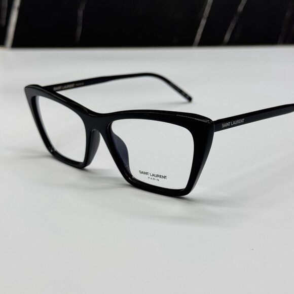NEW SL737 MICA THIN OPT 001 SAINT LAURENT BLACK WOMEN SAINT LAURENT EYEGLASSES - Picture 4 of 9